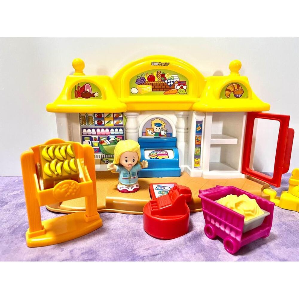 Fisher Price Little People Corner Market Grocery Playset Toy Pretend Food - Picture 5 of 5